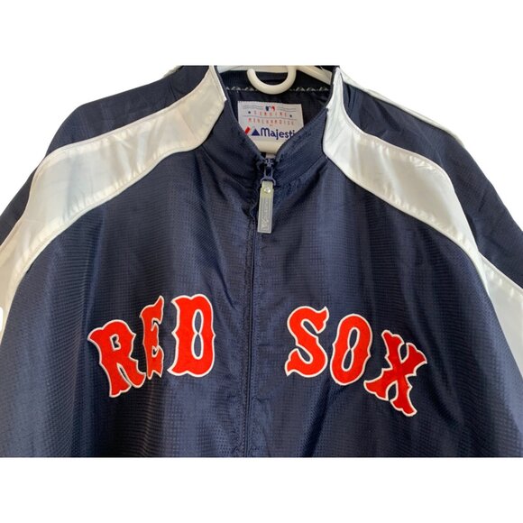 Majestic Athletic Red Sox Genuine Baseball 4XT Navy Jacket EUC 8321 Zip lined - Picture 3 of 8